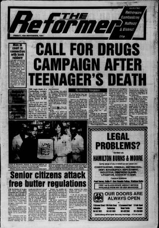 cover page of Rutherglen Reformer published on November 15, 1991