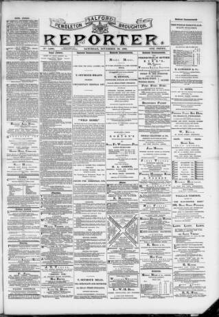 cover page of Salford City Reporter published on November 30, 1889