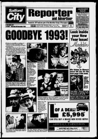 cover page of Salford City Reporter published on December 30, 1993