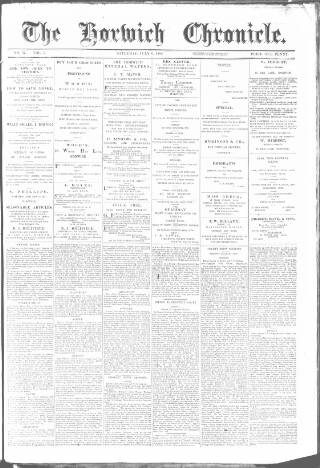 cover page of Horwich Chronicle published on July 6, 1889