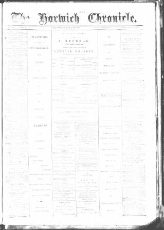 cover page of Horwich Chronicle published on November 30, 1889
