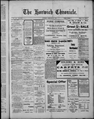 cover page of Horwich Chronicle published on February 28, 1914