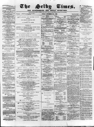 cover page of Selby Times published on November 30, 1900