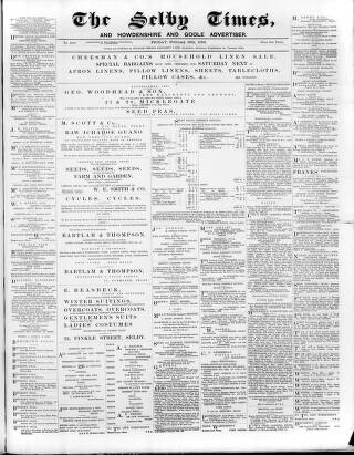 cover page of Selby Times published on February 28, 1908