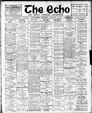 cover page of Enniscorthy Echo and South Leinster Advertiser published on November 3, 1917