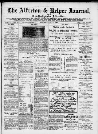 cover page of Alfreton Journal published on July 6, 1894
