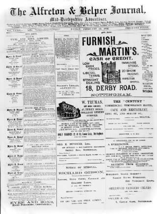 cover page of Alfreton Journal published on February 28, 1902