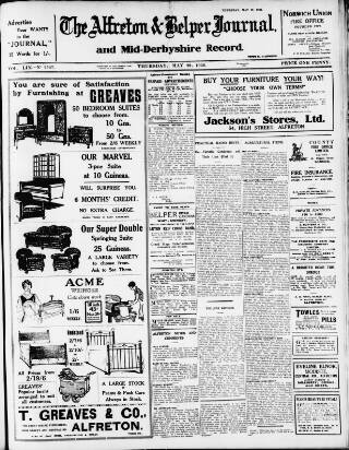 cover page of Alfreton Journal published on May 29, 1930