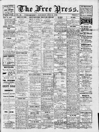 cover page of Free Press (Wexford) published on July 6, 1918