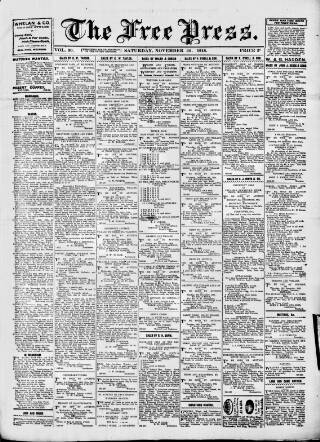 cover page of Free Press (Wexford) published on November 30, 1918