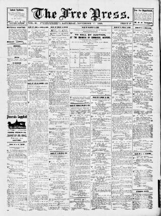 cover page of Free Press (Wexford) published on November 15, 1919