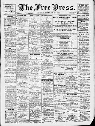 cover page of Free Press (Wexford) published on February 28, 1920
