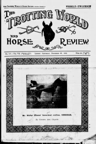 cover page of Trotting World and Horse Review published on December 30, 1905
