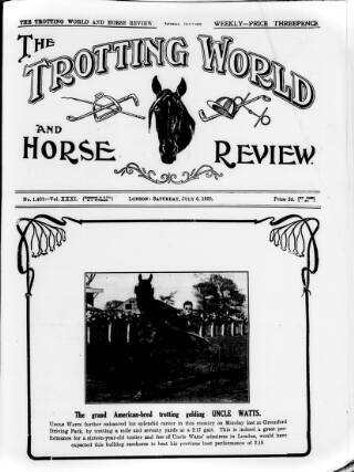 cover page of Trotting World and Horse Review published on July 6, 1929