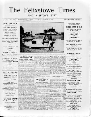 cover page of Felixstowe Times published on September 18, 1926