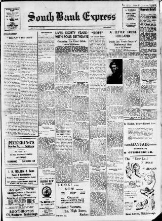 cover page of South Bank Express published on February 28, 1948