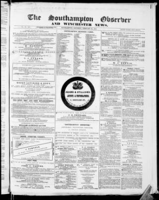 cover page of Southampton Observer and Hampshire News published on February 28, 1874