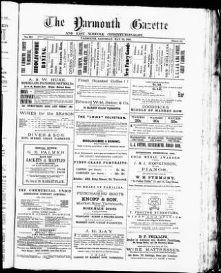 cover page of Yarmouth Gazette and North Norfolk Constitutionalist published on May 29, 1886