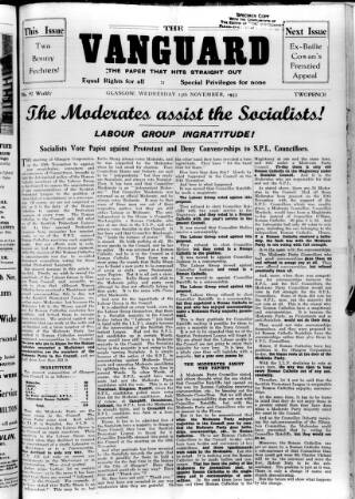 cover page of Protestant Vanguard published on November 15, 1933