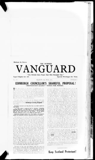 cover page of Protestant Vanguard published on July 6, 1935