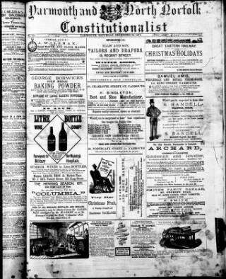 cover page of Yarmouth Gazette and North Norfolk Constitutionalist published on December 30, 1871