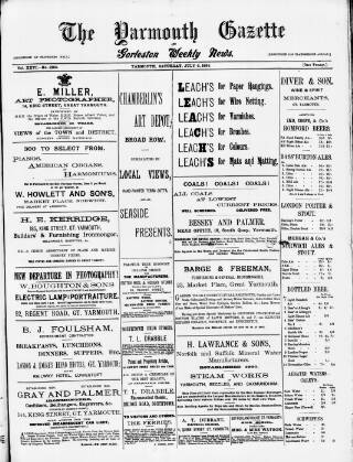 cover page of Yarmouth Gazette and North Norfolk Constitutionalist published on July 6, 1895