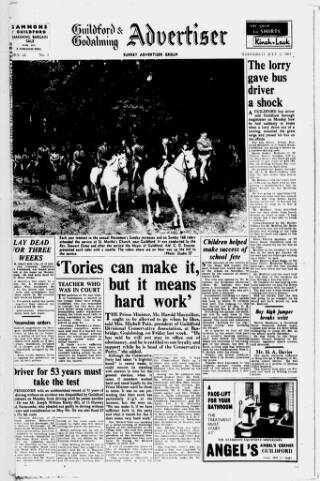 cover page of Guildford & Godalming Advertiser published on July 17, 1963