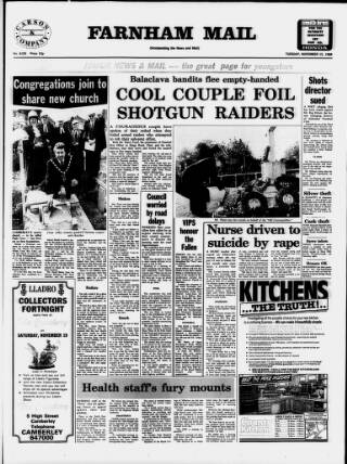 cover page of Farnham Mail published on November 15, 1988