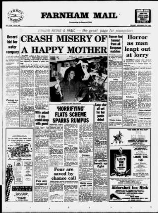 cover page of Farnham Mail published on November 29, 1988