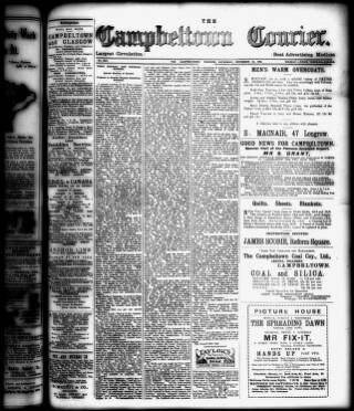 cover page of Campbeltown Courier published on November 15, 1919