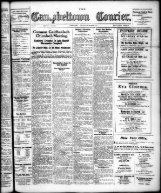 cover page of Campbeltown Courier published on December 30, 1939