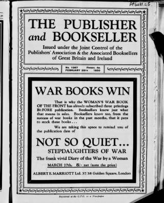 cover page of Bookseller published on February 28, 1930