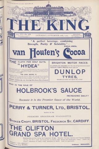 cover page of King and his Navy and Army published on September 16, 1905