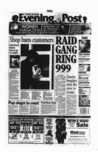 cover page of Yorkshire Evening Post published on December 30, 1997