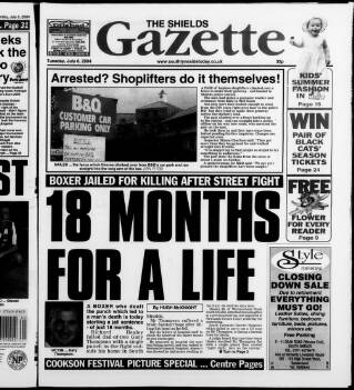 cover page of Shields Daily Gazette published on July 6, 2004
