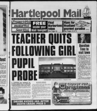 cover page of Hartlepool Northern Daily Mail published on November 15, 2002