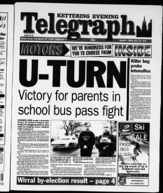 cover page of Northamptonshire Evening Telegraph published on February 28, 1997