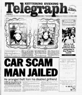 cover page of Northamptonshire Evening Telegraph published on December 30, 1997
