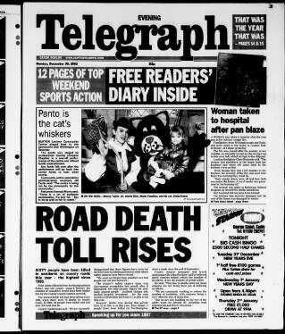cover page of Northamptonshire Evening Telegraph published on December 30, 2002
