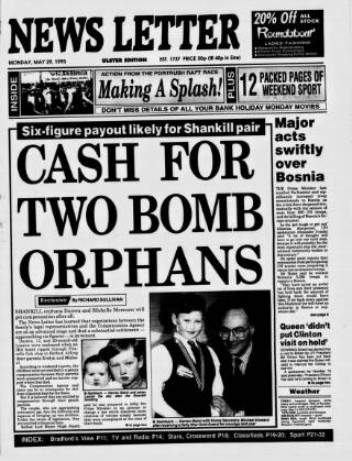cover page of Belfast News-Letter published on May 29, 1995