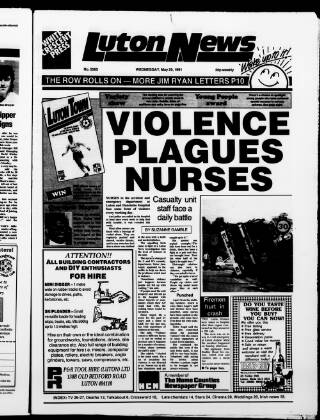 cover page of Luton News and Bedfordshire Chronicle published on May 29, 1991