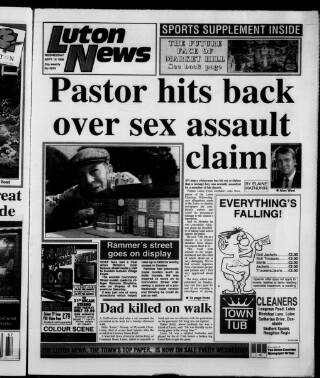 cover page of Luton News and Bedfordshire Chronicle published on September 18, 1996