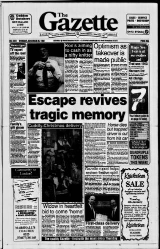 cover page of Hemel Hempstead Gazette published on December 30, 1993