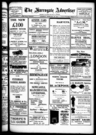 cover page of Harrogate Advertiser and Weekly List of the Visitors published on February 28, 1931