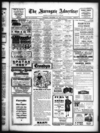 cover page of Harrogate Advertiser and Weekly List of the Visitors published on December 30, 1944