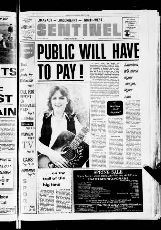 cover page of Londonderry Sentinel published on February 28, 1979