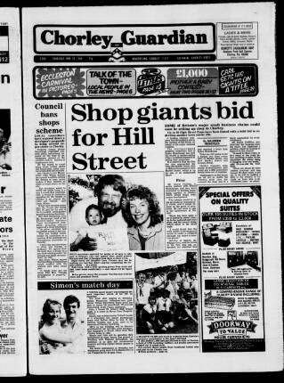 cover page of Chorley Guardian published on May 29, 1986