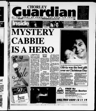 cover page of Chorley Guardian published on December 30, 1998
