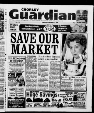 cover page of Chorley Guardian published on November 15, 2000