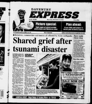 cover page of Daventry and District Weekly Express published on December 30, 2004